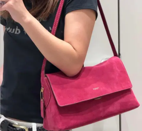莓红色肩背包 / Berry shoulder bag